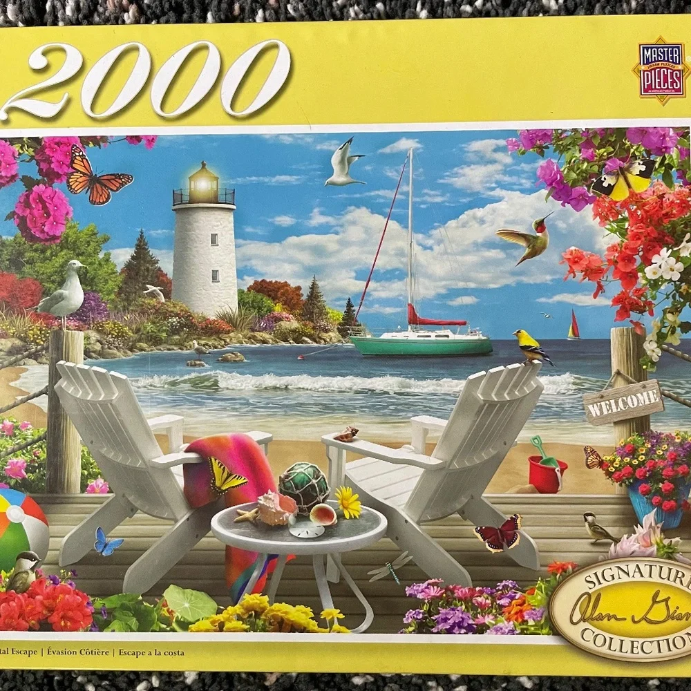 Vintage Chillin by The Beach Summer Ocean Scenery 2,000 Piece Jigsaw Puzzle